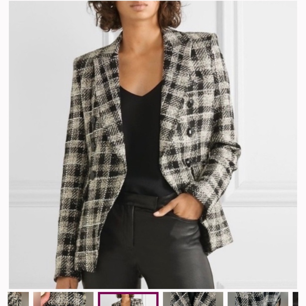 Women's Black and White Plaid Miller Blazer